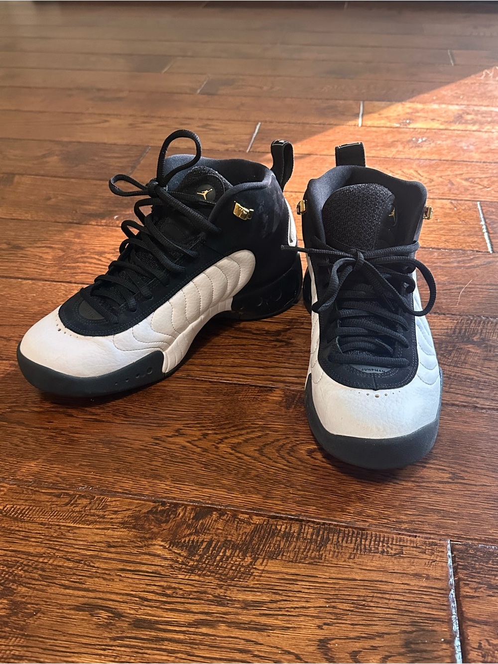 Jordan Black and White High-Top Basketball Sneakers